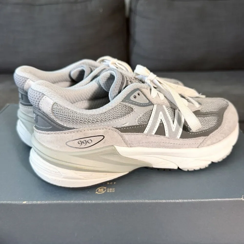 New Balance 990v6 USA Grey & White Suede Leather Shoes Women’s Size 6.5